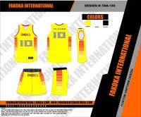 Yellow Red Basketball Uniforms
